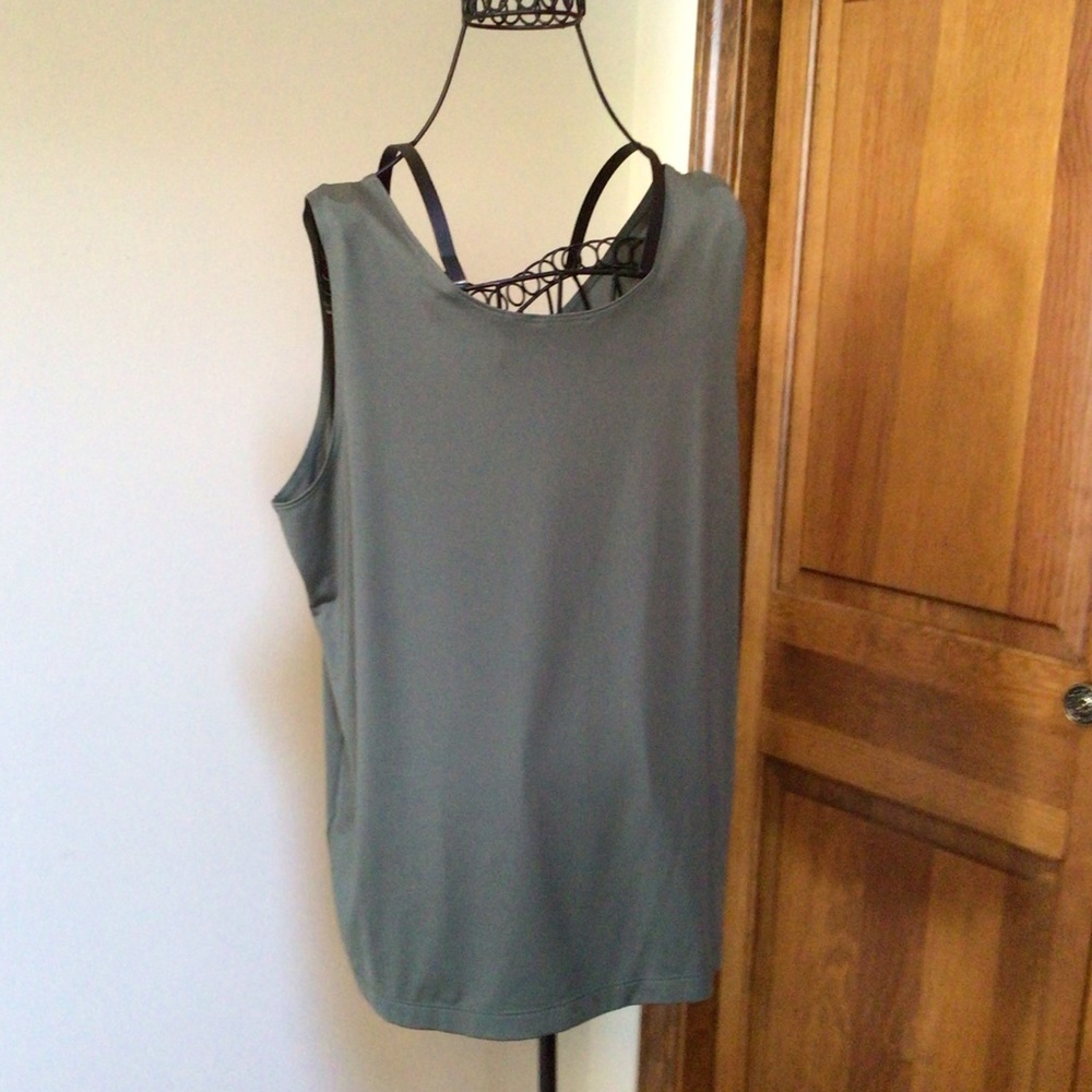 Chico's New size 3 Sage green microfiber tank top - Picture 2 of 5